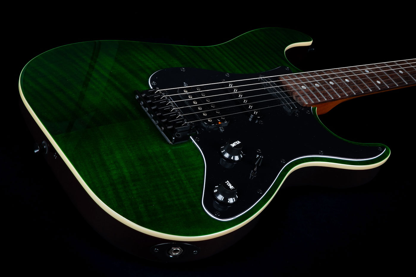 Jet Guitars Js450 Tgr Hss Trem Rw - Transparent Green - Str shape electric guitar - Variation 3