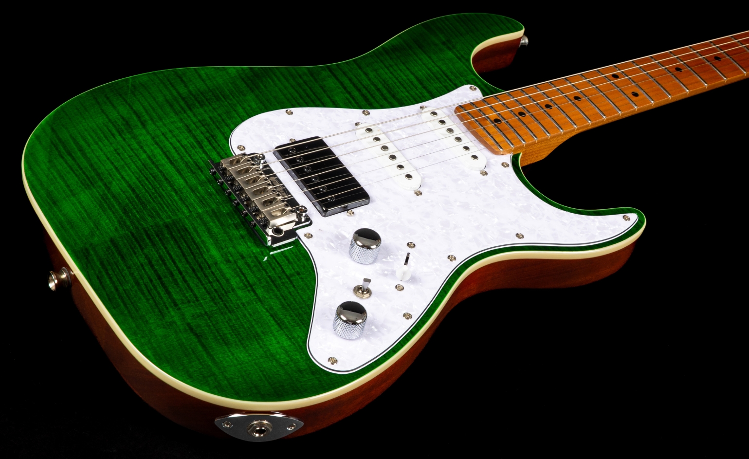 Jet Guitars Js600 Tgr Trem Hss Mn - Transparent Green - Str shape electric guitar - Variation 3