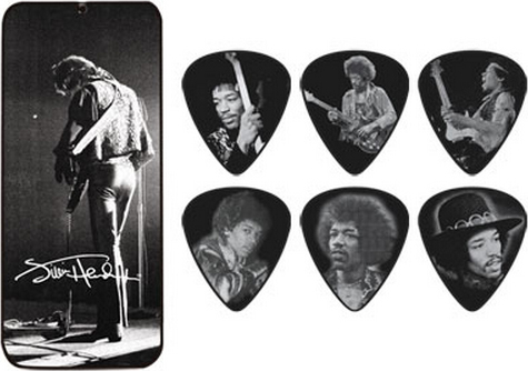 Jim Dunlop Jh-pt06m - Lot De 12 Jimi Hendrix Silver Portrait - Guitar pick - Main picture