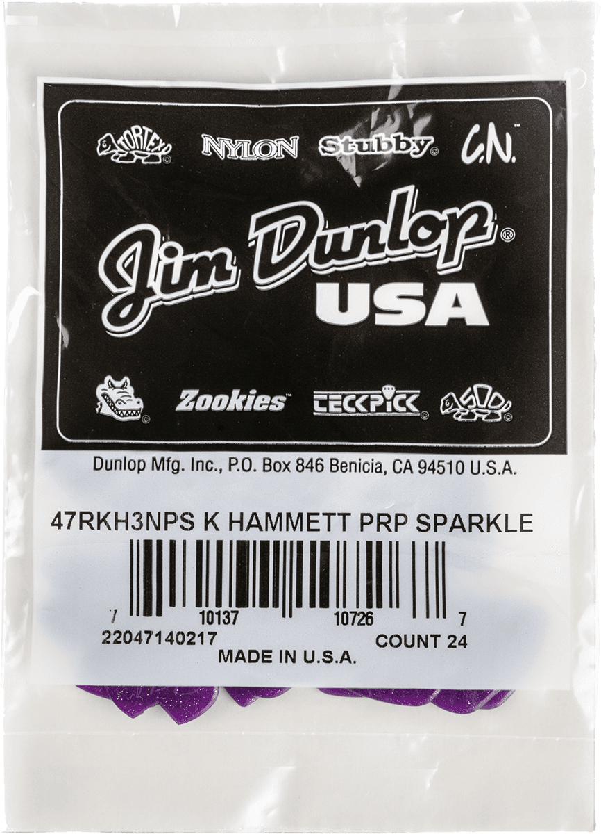 Jim Dunlop Kirk Hammett Jazz Iii Pick Purple Sparkle X24 - Guitar pick - Main picture