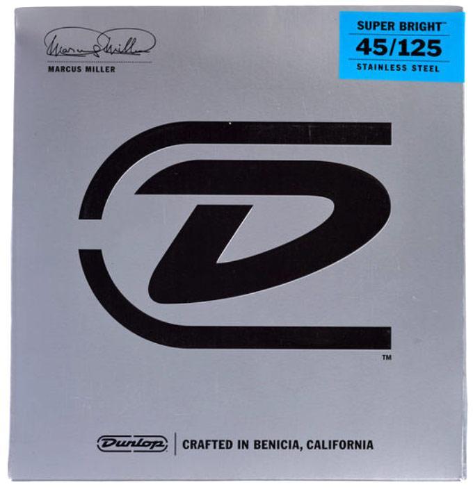 Electric bass strings Jim dunlop Marcus Miller DBMMS45125 5-String Super Bright Electric Bass Strings 45-125
