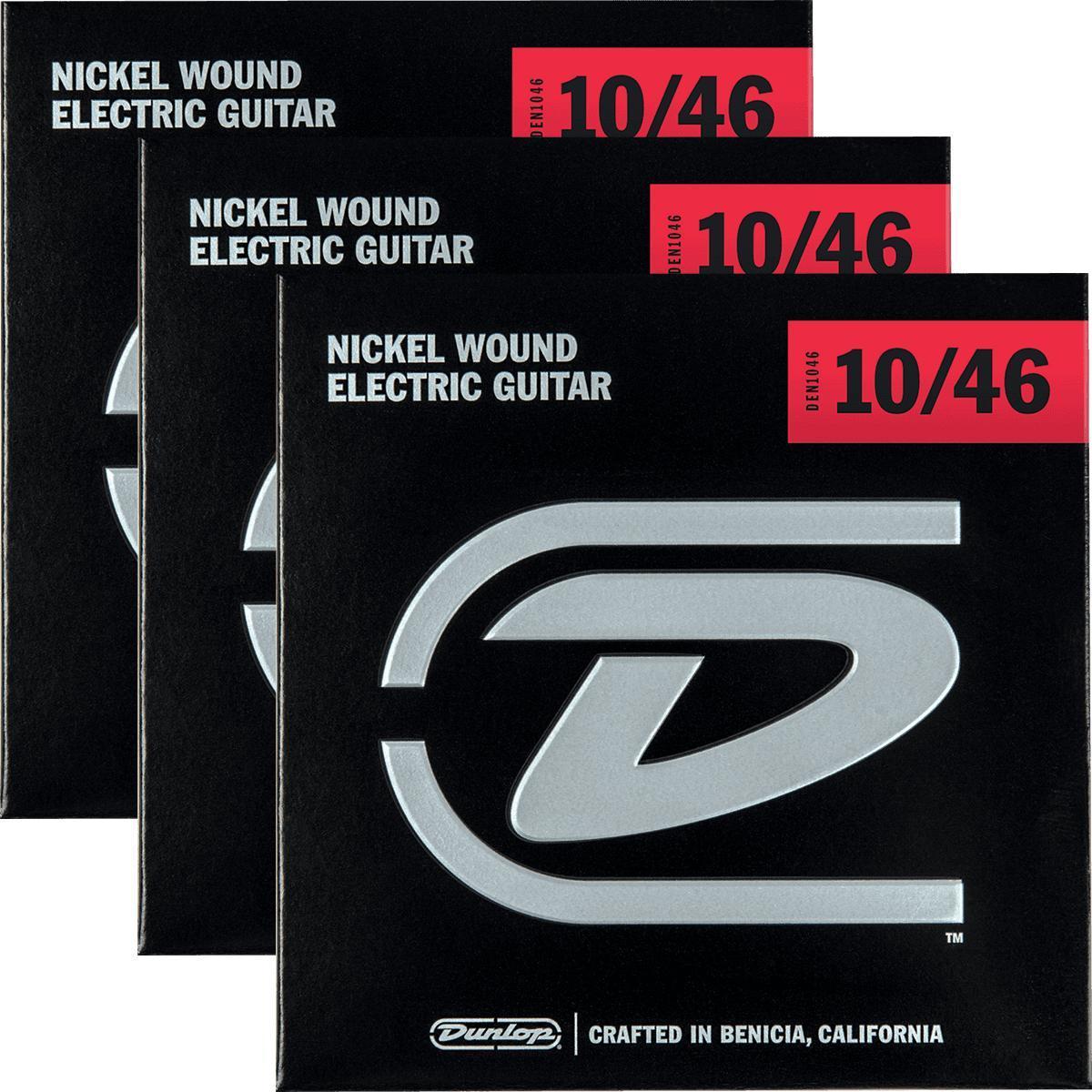 Electric guitar strings Jim dunlop Pack de 3 jeux Medium 10-46 - Set of strings