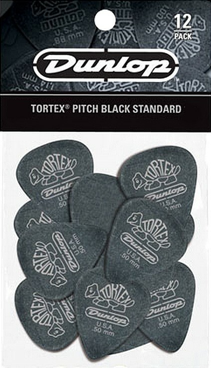 Jim Dunlop Tortex Pitch Black 488 12-set - 1.00mm Black - Guitar pick - Main picture