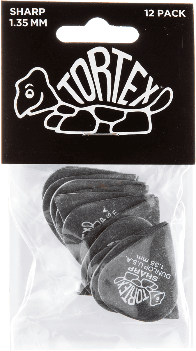 Jim Dunlop Tortex Sharp Pack De 12 - 1,35mm - Guitar pick - Main picture