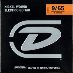 Electric guitar strings Jim dunlop DEN0965 8-String Performance+ Nickel Wound Electric Guitar Strings 9-65 - 8-string set