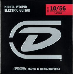 Electric guitar strings Jim dunlop DEN1056 7-String Performance+ Nickel Wound Electric Guitar Strings 10-56 - 7-string set