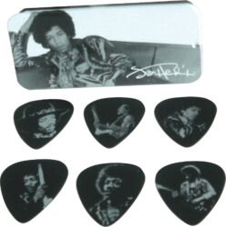 Guitar pick Jim dunlop Jimi Hendrix - Boîte de 6, Silver Portrait, Heavy