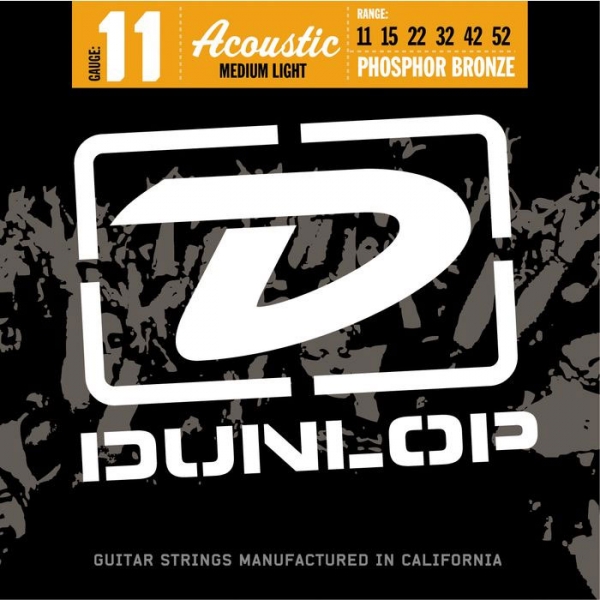 Acoustic guitar strings Jim dunlop Acoustic Phosphor Bronze Medium Light 11-52 - Set of strings
