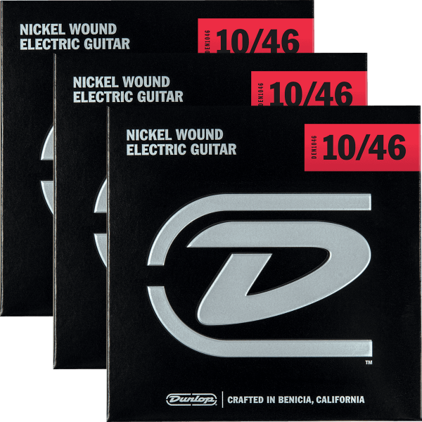 Jim dunlop Pack de 3 jeux Medium 1046 set of strings Electric guitar