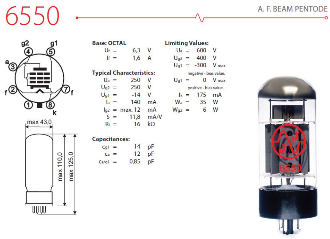 Jj Electronic 6550 Power Tube Puissance Unite - Amp tube - Variation 1