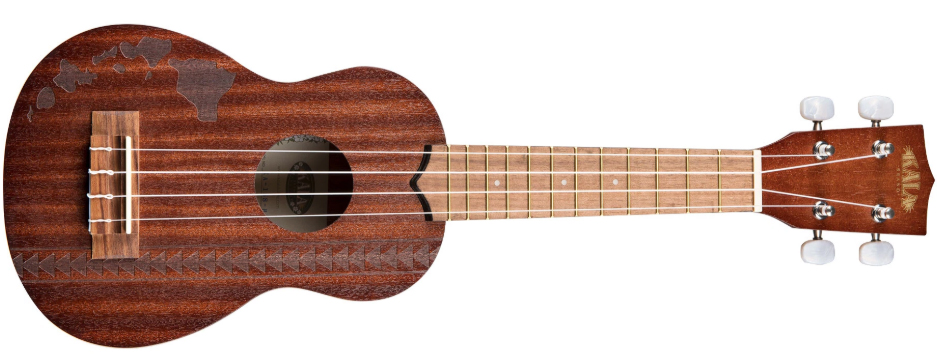 Kala Ka-15s-h2 Satin Mahogany Soprano Tout Acajou Wal +housse - Hawaiian Islands & Tattoo - Ukulele - Variation 3