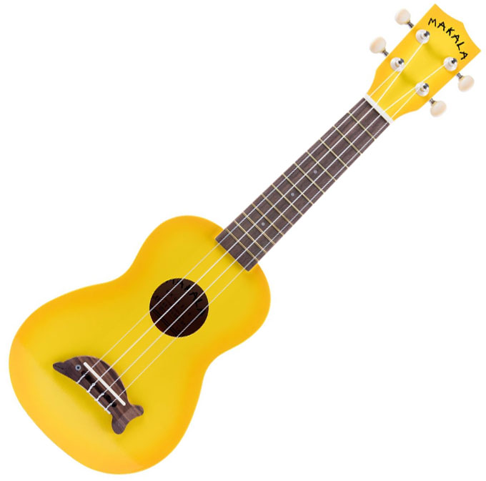 Makala Dolphin Soprano Ukulele - Yellow Burst With Gig Bag, Perfect Beginner Uke