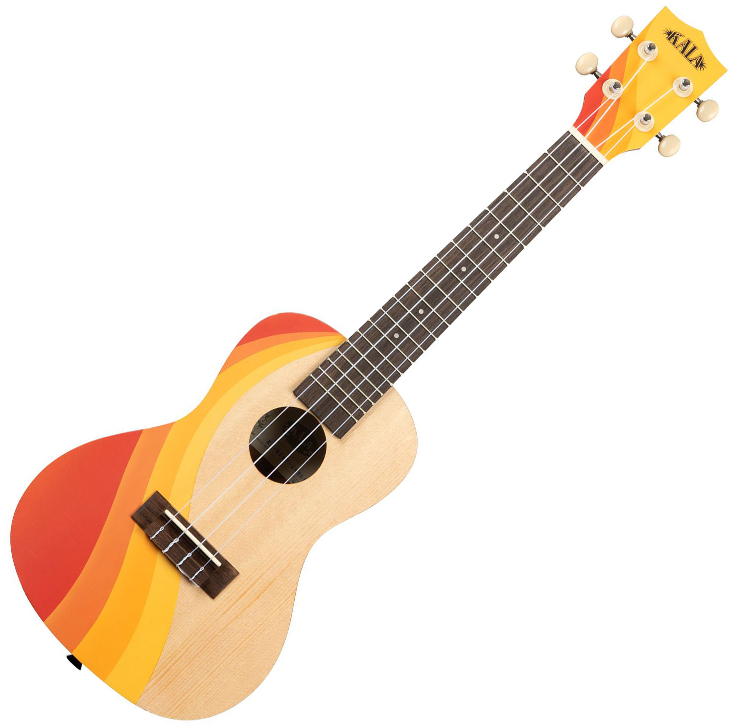 Kala Surf Swell Concert multicolor Ukulele custom graphics