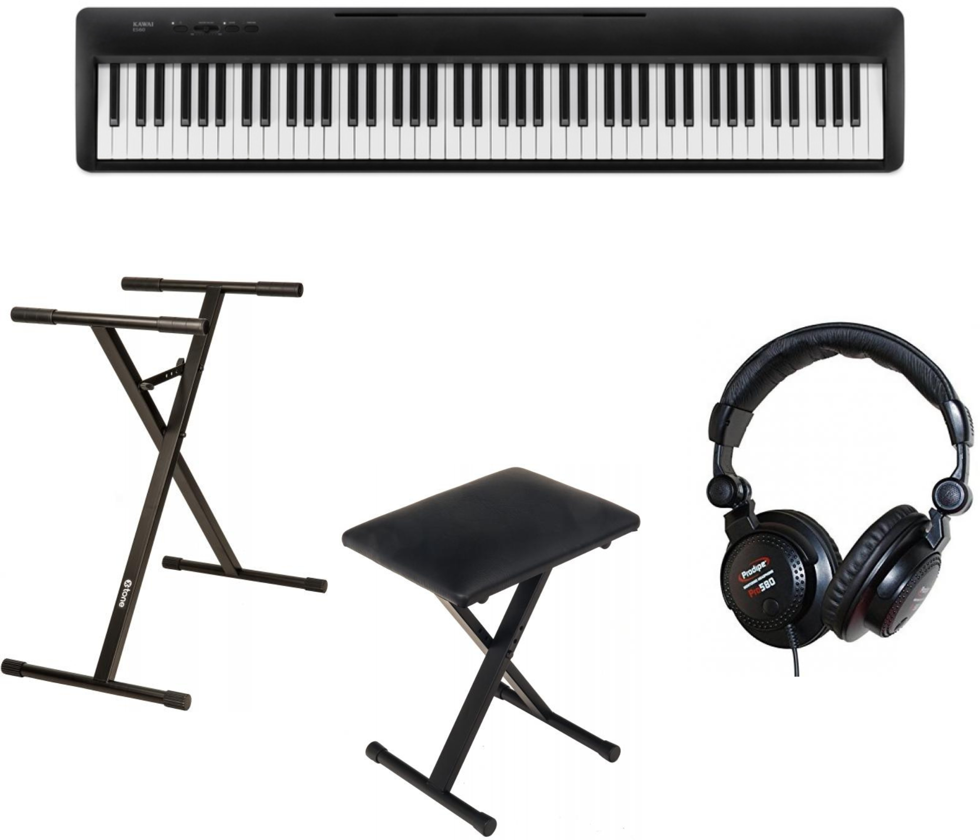 Kawai Es120b Noir  + Stand (xh 6102) + Casque (pro580) + Banquette (xb 6150) - Noir - Stage keyboard - Main picture