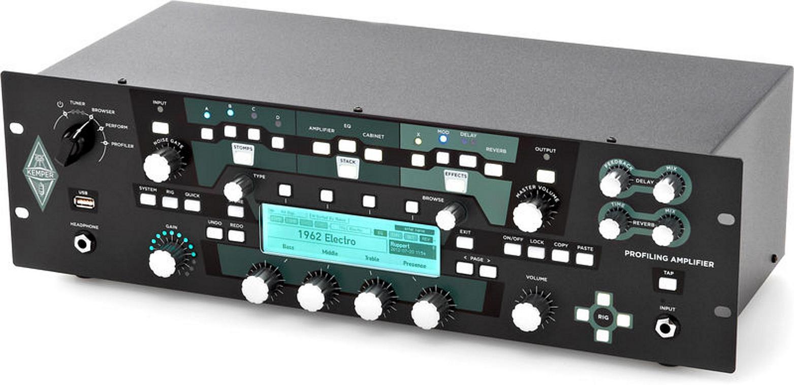 Electric guitar preamp in rack Kemper Profiler Rack