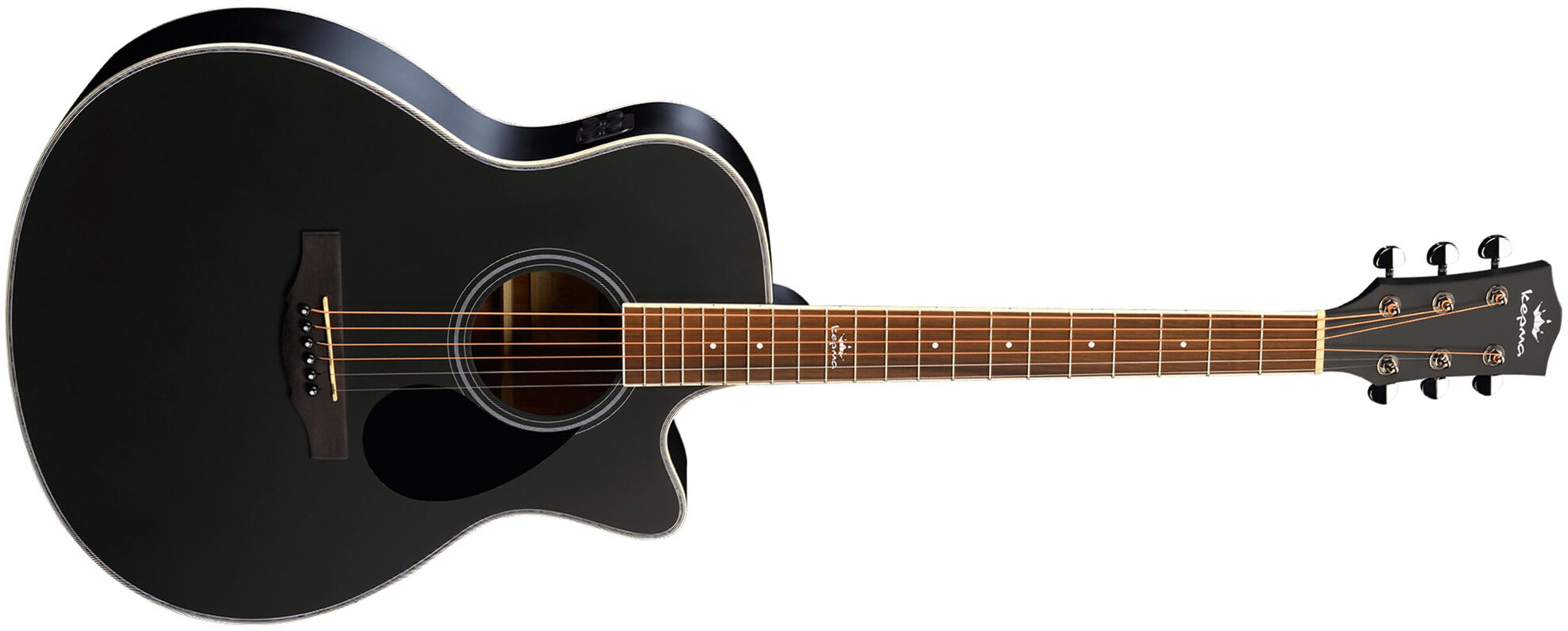 Kepma Eace-k10 Plytone Grand Auditorium Cw Epicea Acajou Rw - Black Matte - Folk guitar - Main picture