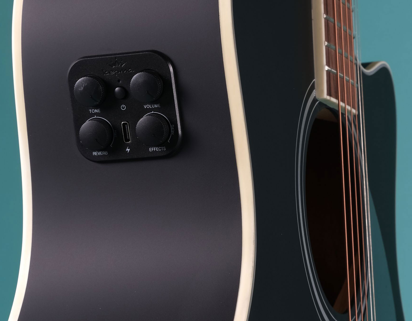 Kepma Eace-k10 Plytone Grand Auditorium Cw Epicea Acajou Rw - Black Matte - Folk guitar - Variation 2