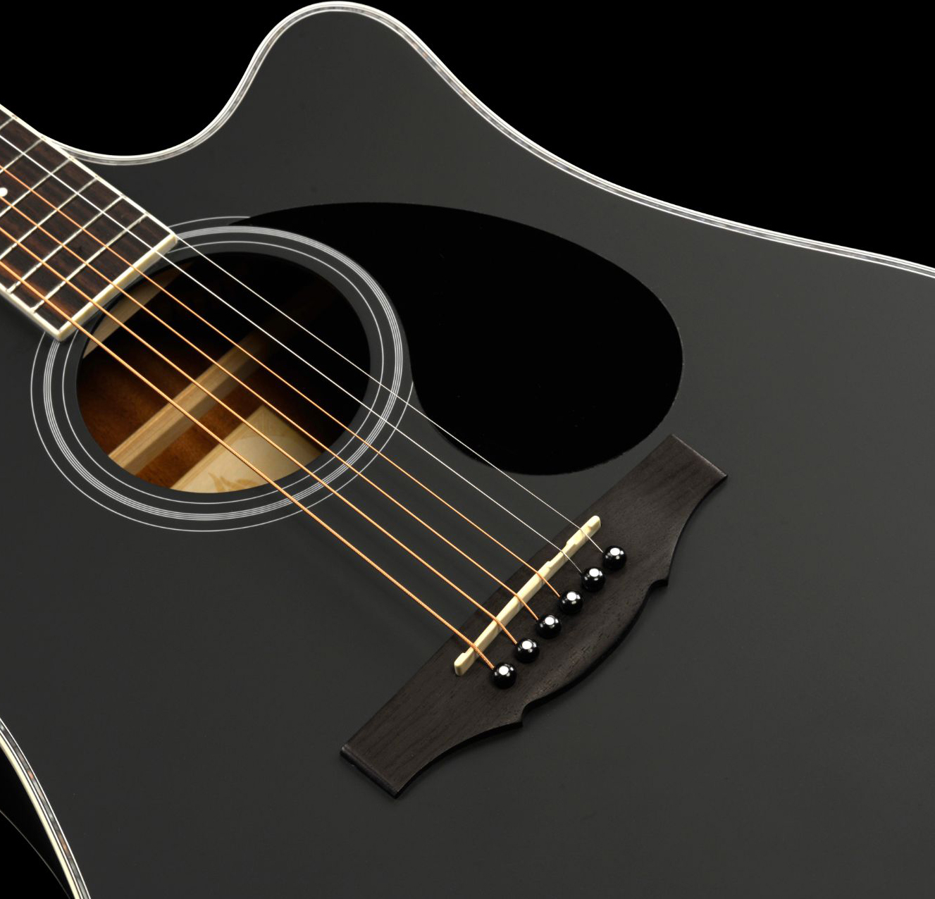 Kepma Edce-k10 Plytone Dreadnought Epicea Acajou Rw - Black Matte - Folk guitar - Variation 2