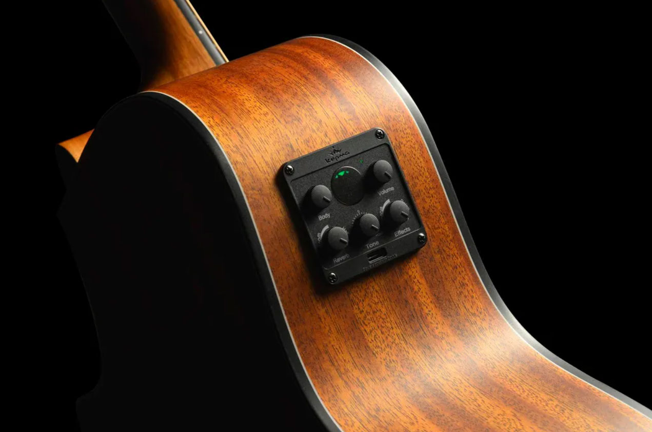 Kepma F0e Solid Top Grand Auditorium Cw Epicea Acajou Rw - Cherry Burst - Folk guitar - Variation 3