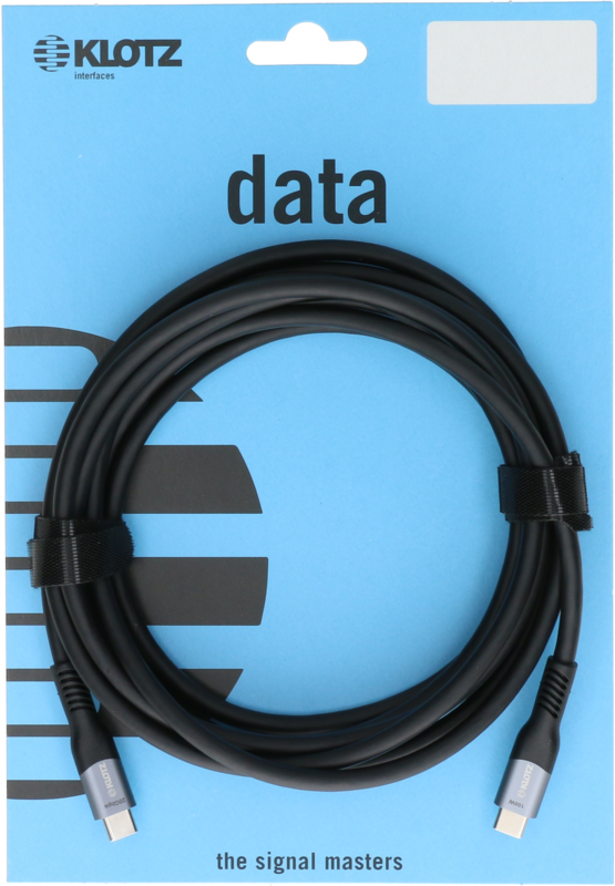 Klotz Usb 3.2 Câble Noir 2m, Plug C - Plug C / 20g, 100w, 4k@60hz - Cable - Main picture