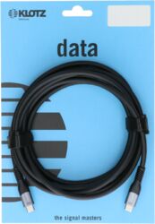 Cable Klotz USB 3.2 Black Cable 1m, Plug C - Plug C / 20G, 100W, 4K@60Hz