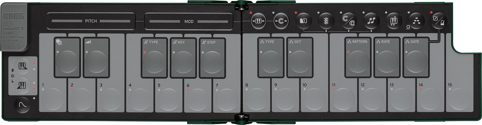 Korg Nanokey Fold Clavier Maitre Pliable - Alpine Green - Midi controller - Main picture