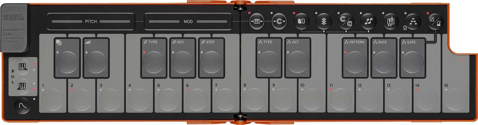 Korg Nanokey Fold Clavier Maitre Pliable - Lava Orange - Midi controller - Main picture