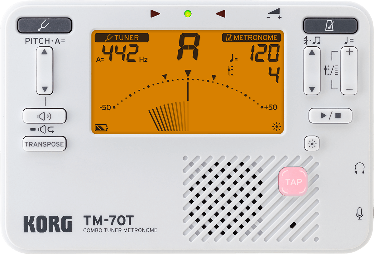 Korg Tm70t-wh + Micro Pince Cm400 Accordeur/mÉtronome - Guitar tuner - Main picture