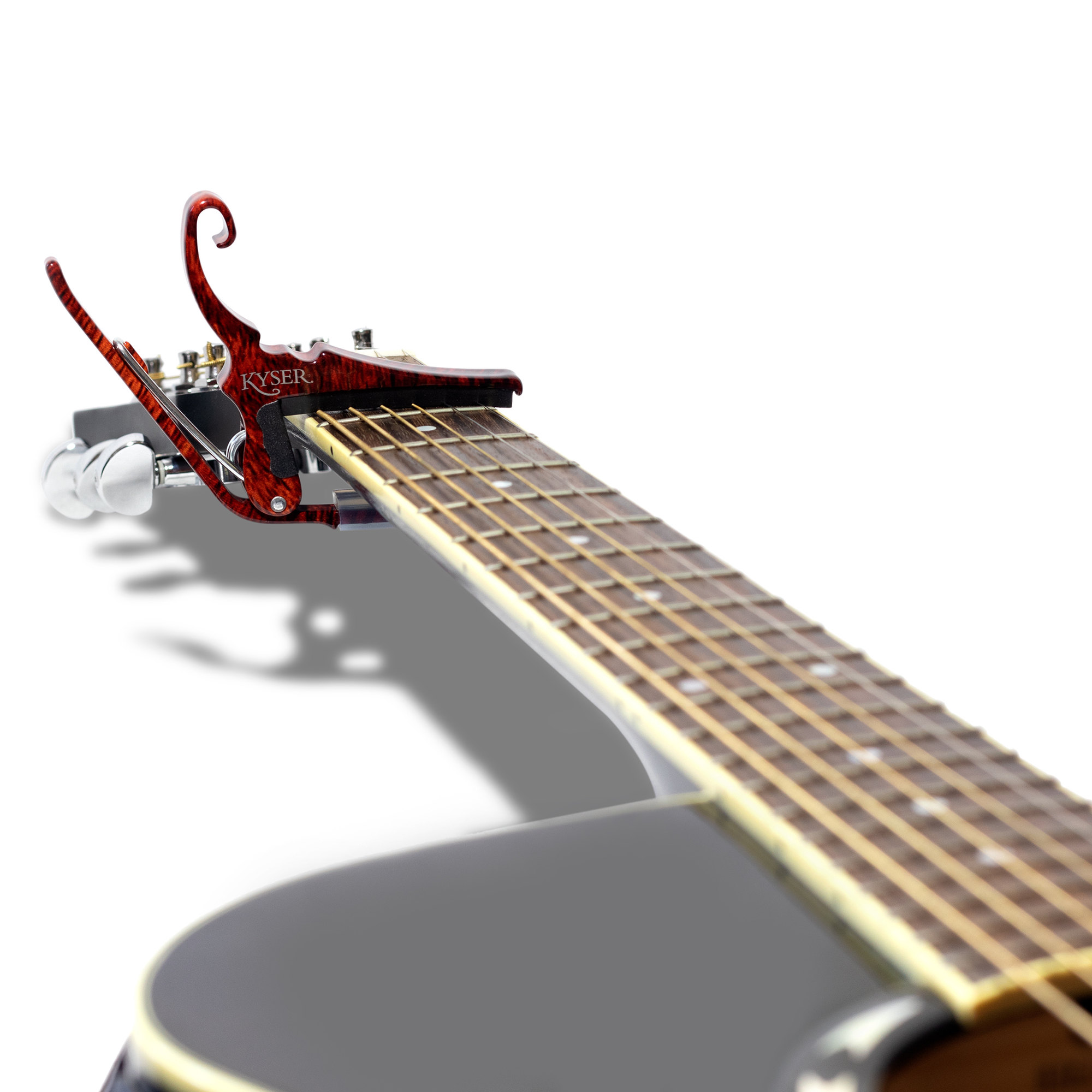 Kyser Capodastre Guitare Acoustique Quick-change Kg6 DÉco Bois - Couleur Bois De Rose - Capo - Variation 2