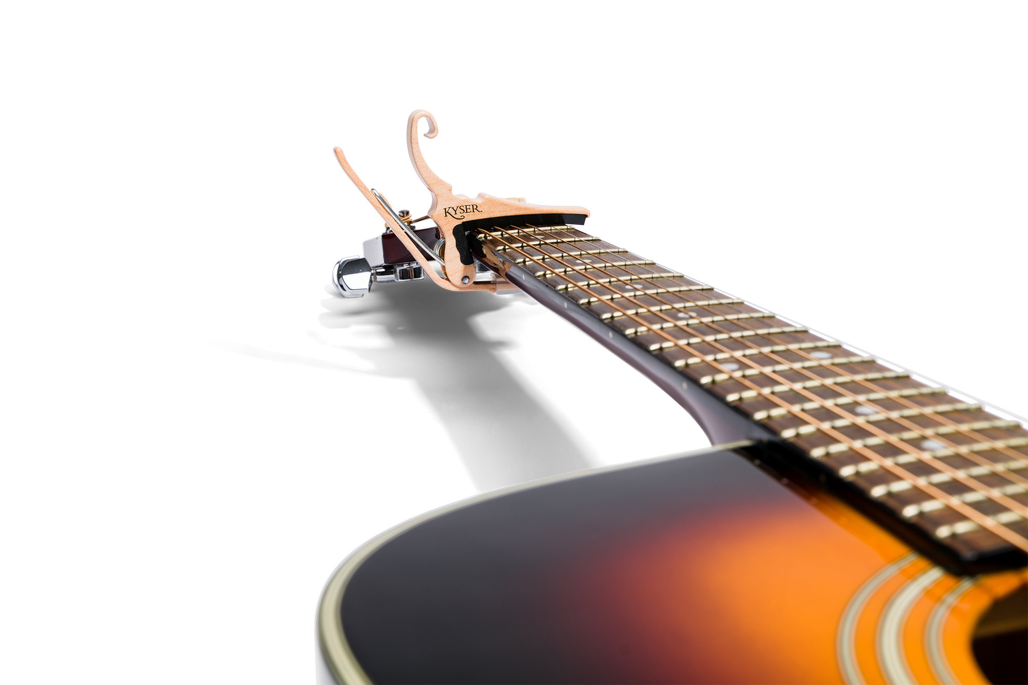 Kyser Capodastre Guitare Acoustique Quick-change Kg6 DÉco Bois - Couleur Erable - Capo - Variation 2