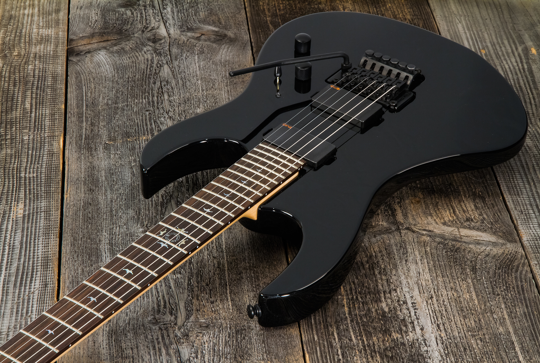 Lag Arkane Custom Bedarieux 2h Emg Fr Rw #023294 - Black - Str shape electric guitar - Variation 2