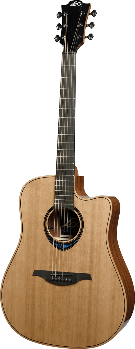 Lag Bluewave 2 Dreadnought Cutaway Smart Guitar - Naturel - Electro acoustic guitar - Variation 1