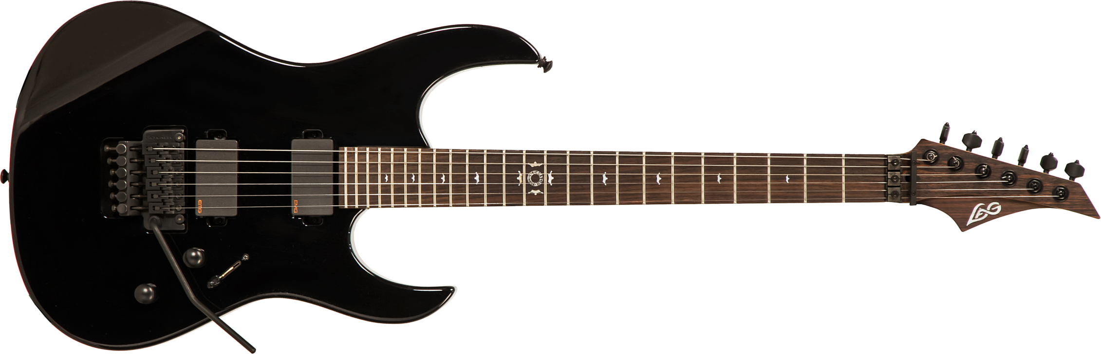 Lag Arkane Custom Bedarieux 2h Emg Fr Rw #023294 - Black - Str shape electric guitar - Main picture