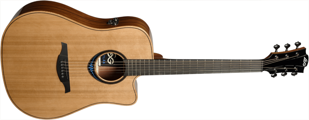 Lag Bluewave 2 Dreadnought Cutaway Smart Guitar - Naturel - Electro acoustic guitar - Main picture