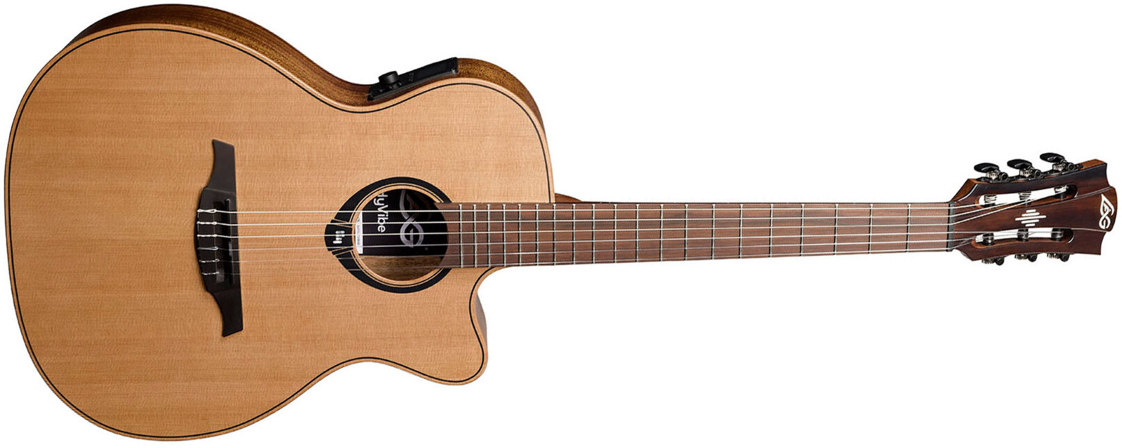 Lag Hv10-n-ace Hyvibe H2 Auditorium Cw Cedre Khaya Brbr - Natural - Classical guitar 4/4 size - Main picture