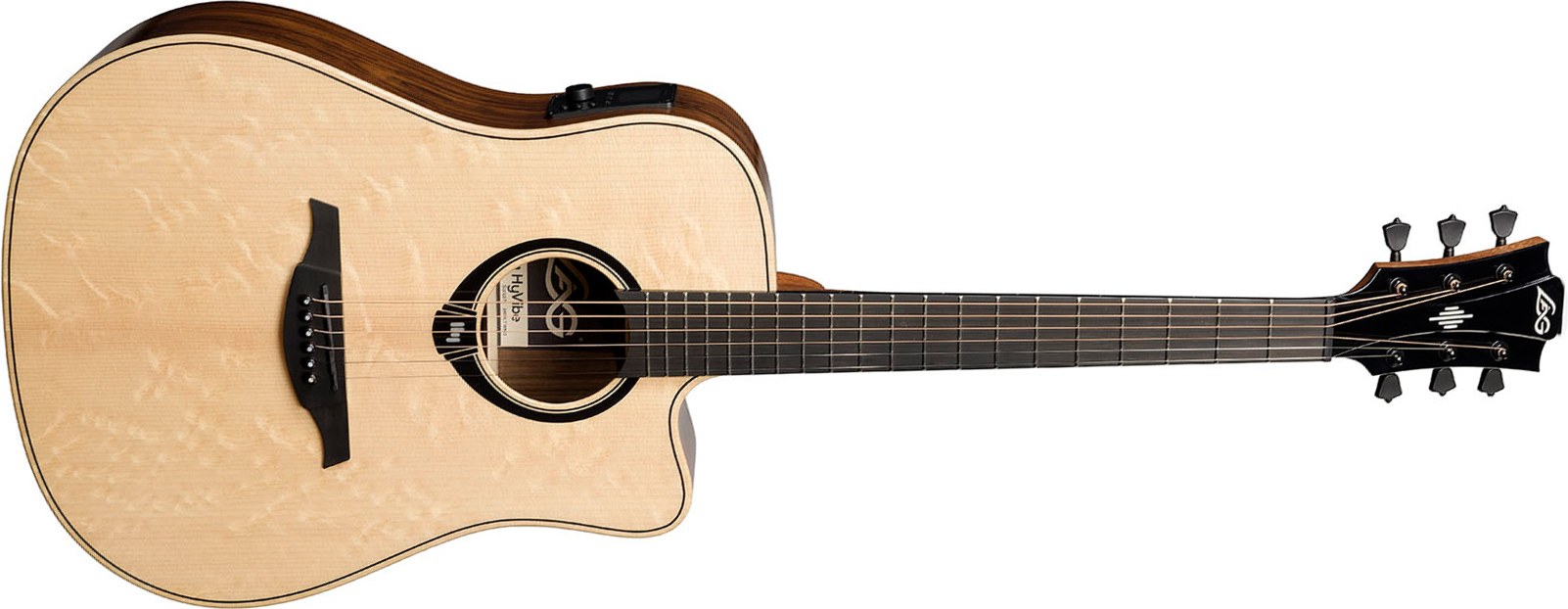 Lag Hv30dce Hyvibe H2 Dreadnought Epicea Bokote Bkbr - Natural - Folk guitar - Main picture