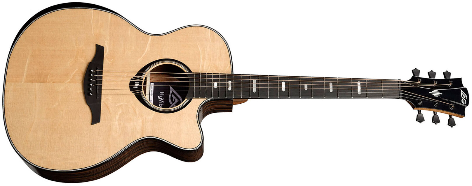Lag Hv50ace Hyvibe H2 Auditoruium Cw Epicea Bokote Bkbr - Natural - Folk guitar - Main picture