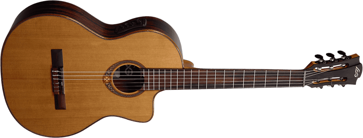 Lag Occitania Oc118ce 4/4 Cw Cedre Khaya Rw - Naturel Brillant - Classical guitar 4/4 size - Main picture
