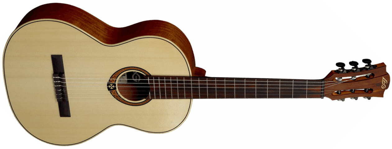 Lag Occitania Oc88 4/4 Epicea Khaya Rw - Naturel Brillant - Classical guitar 4/4 size - Main picture