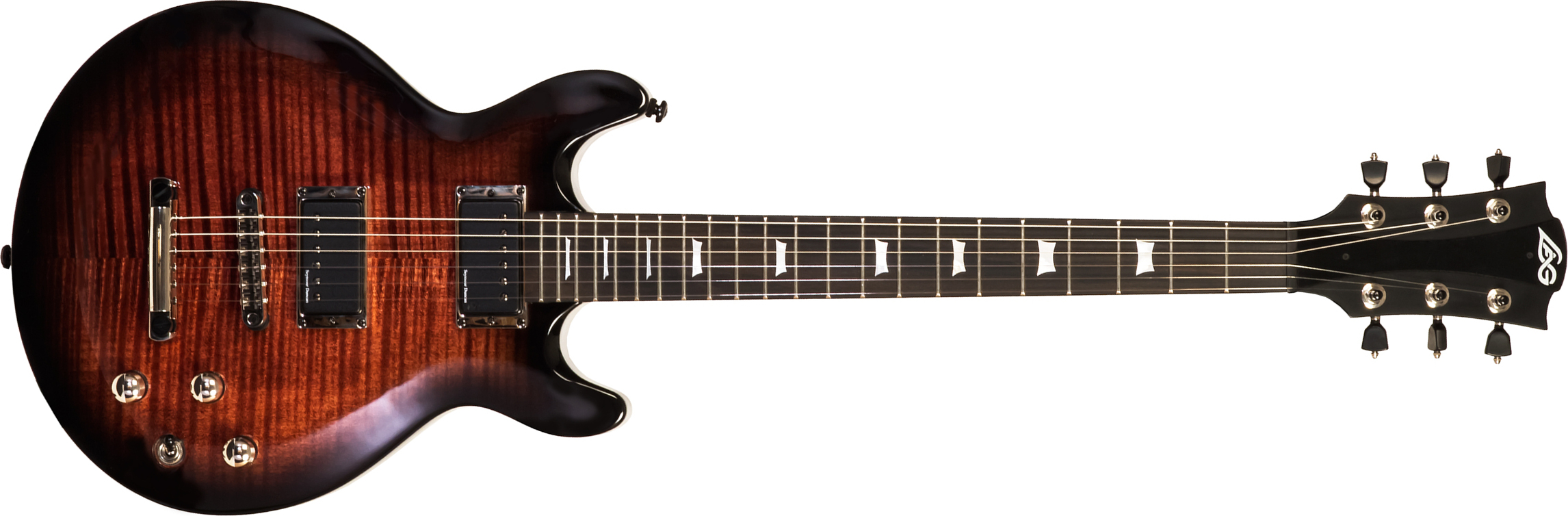 Lag Roxane R500 2h Seymour Duncan Ht Bw - Black Shadow - Double cut electric guitar - Main picture