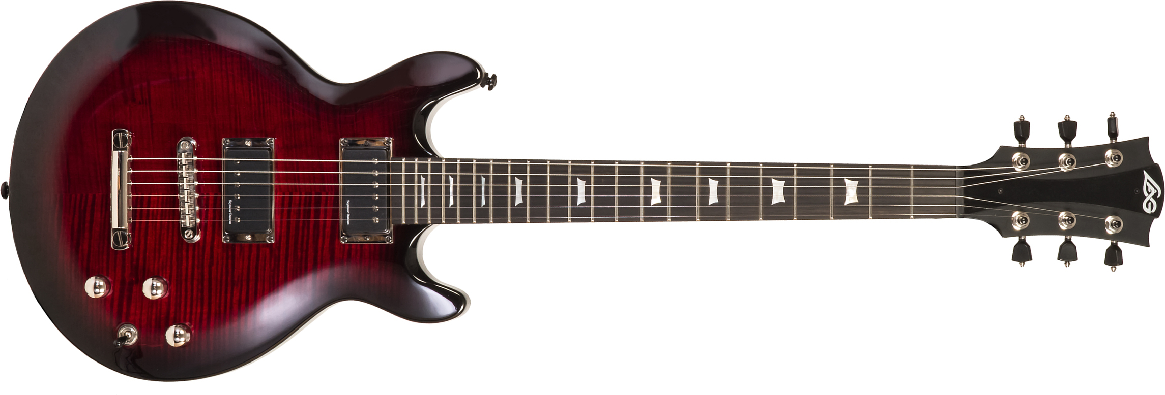 Lag Roxane R500 2h Seymour Duncan Ht Bw - Cherry Shadow - Double cut electric guitar - Main picture