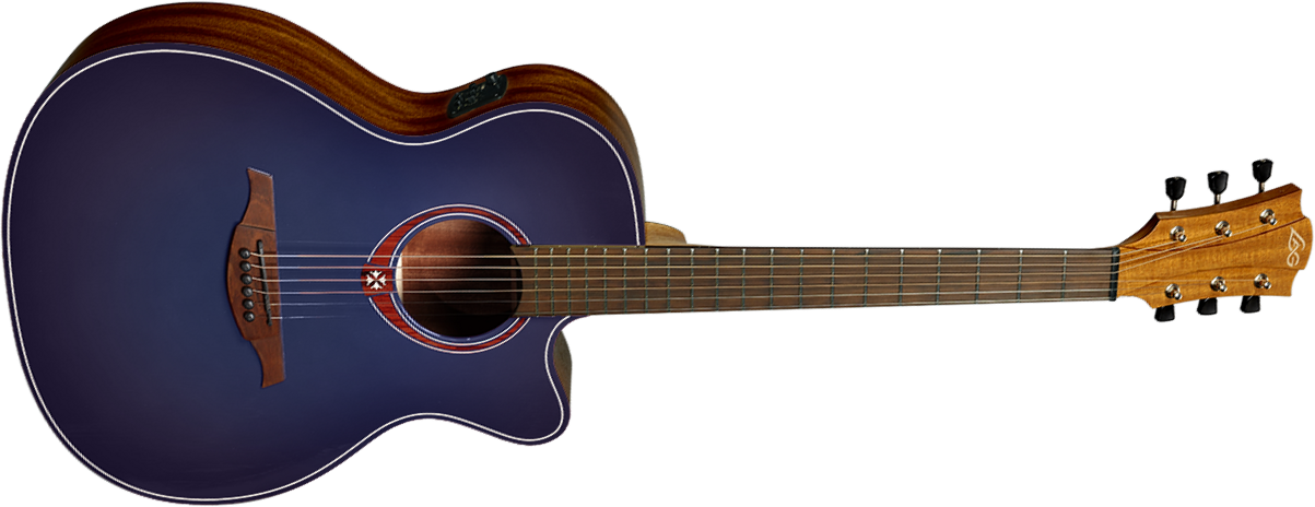 Lag T-blue Ace Ltd Auditorium Cw Cedre Khaya Brbw - Blue Burst - Folk guitar - Main picture
