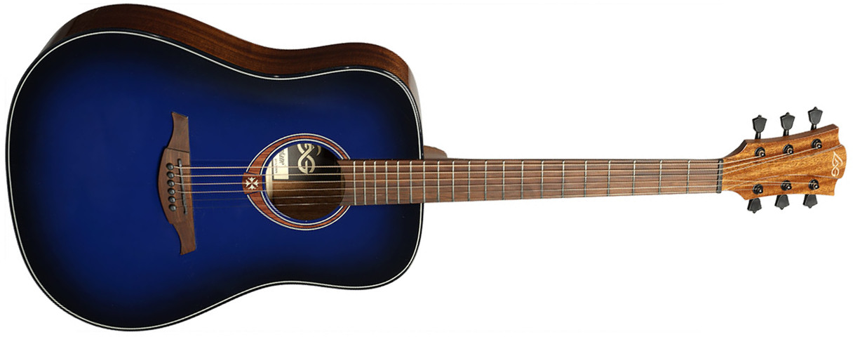 Lag T-blue-d Tramontane Dreadnought Cedre Acajou Bkbr - Blue Burst - Acoustic guitar & electro - Main picture