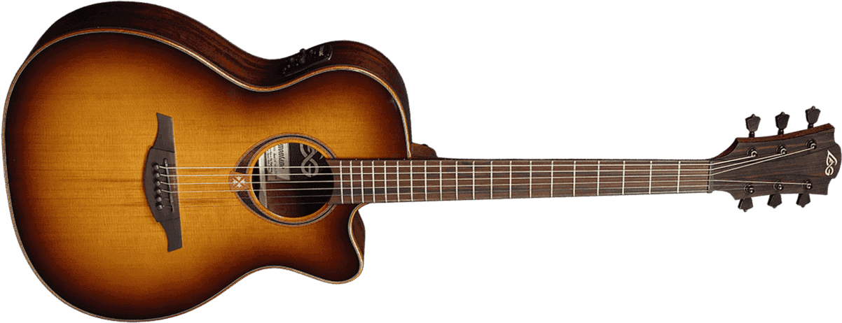 Lag T118ace Tramontane Auditorium Cw Cedre Khaya Bro - Brown Sunburst - Electro acoustic guitar - Main picture