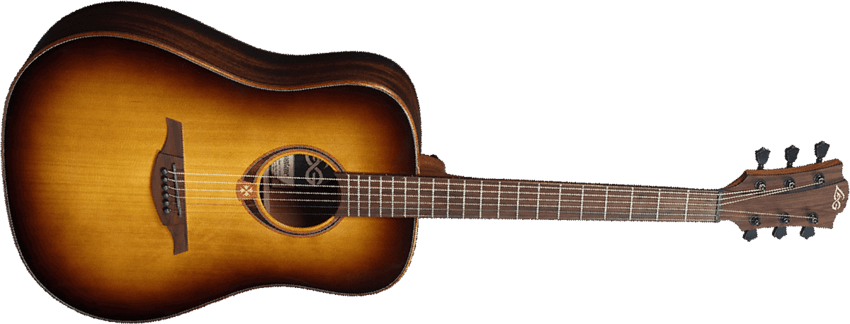 Lag T118d Tramontane Dreadnought Cedre Khaya - Brown Shadow - Acoustic guitar & electro - Main picture