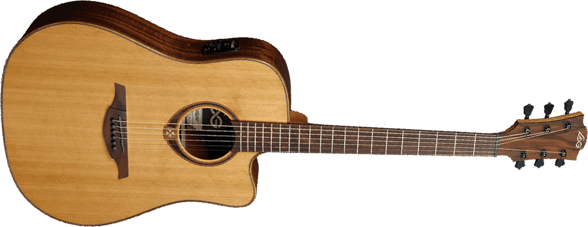 Lag T118dce Tramontane Dreadnought Cw Electro Cedre Khaya - Naturel - Electro acoustic guitar - Main picture