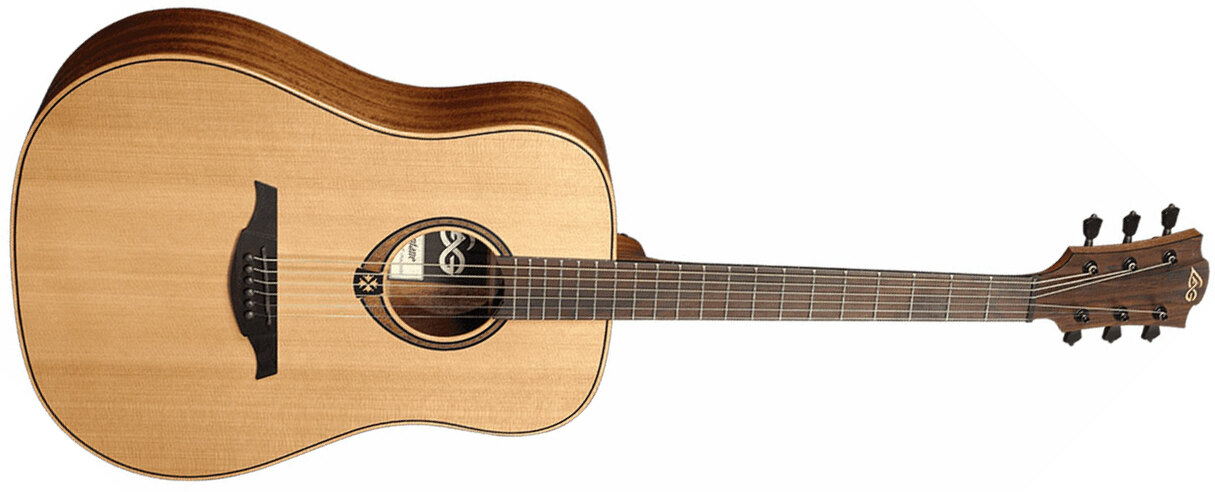 Lag T170d Tramontane Dreadnought Cedre Khaya Bro - Natural - Acoustic guitar & electro - Main picture