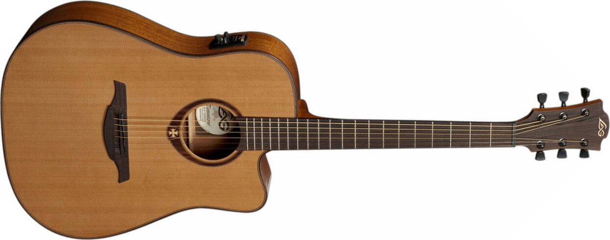 Lag T200dce Tramontane Dreadnought Cw Cedre Acajou Rw - Natural Gloss - Electro acoustic guitar - Main picture