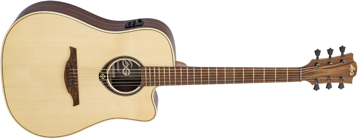 Lag T218 Dce Dreadnought Epicea Palissandre Br - Natural - Folk guitar - Main picture