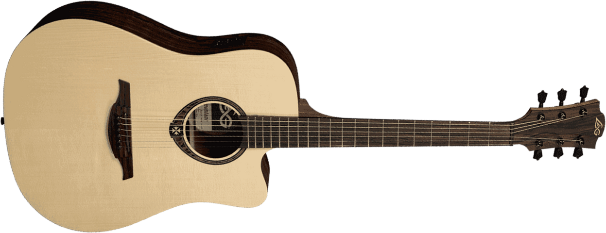 Lag T270dce Tramontane Dreadnought Cw Epicea Snakewood - Naturel - Electro acoustic guitar - Main picture